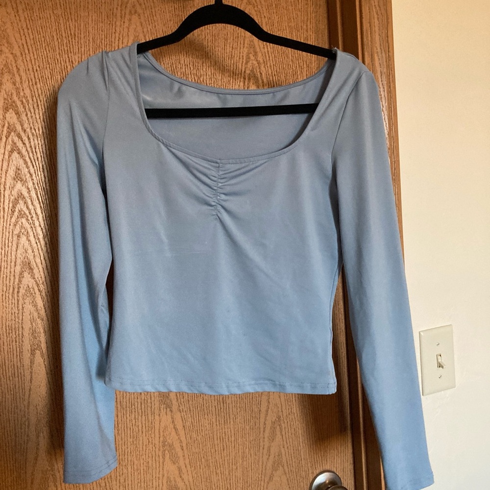 Light Blue Long Sleeve Women's Top